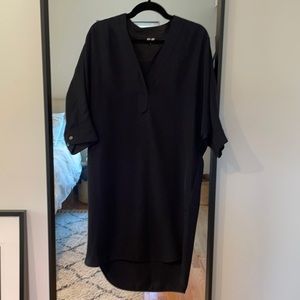 Arket navy blue drop sleeve dress